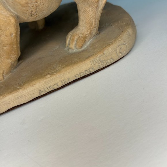 Austin Prod Beagle Dog and Turtle Sculpture 1980 "Curious" By Patrice Hannon - Picture 8 of 13